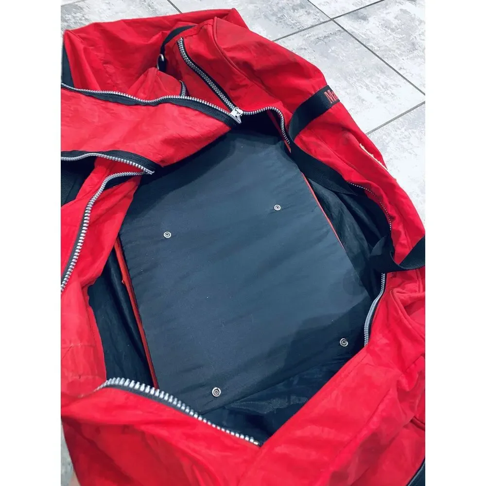 VINTAGE Marlboro Unlimited XL Large Rolling Duffle Bag w/ Wheels Hard Bottom